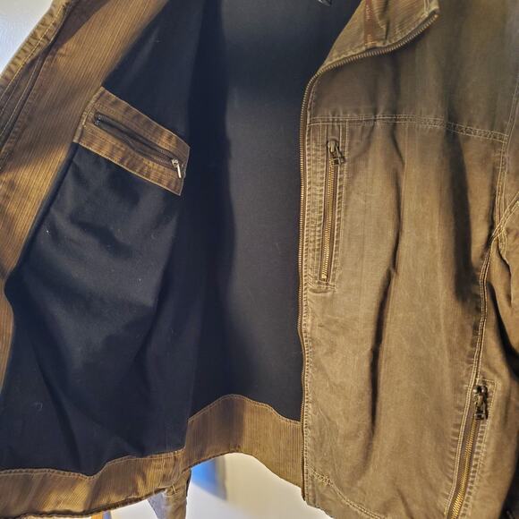 Kuhl Mens XXL Full Zip Jacket Vintage Patina Dye Espresso Brown Heavy Cotton EUC - Picture 6 of 10
